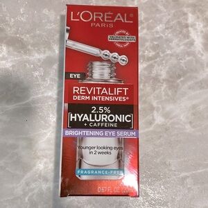 NWT L’Oréal Paris hyaluronic + caffine brighting eye serum